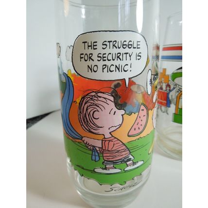 Lot of 2 McDonald's Peanuts Camp Snoopy Collection Glasses Vintage