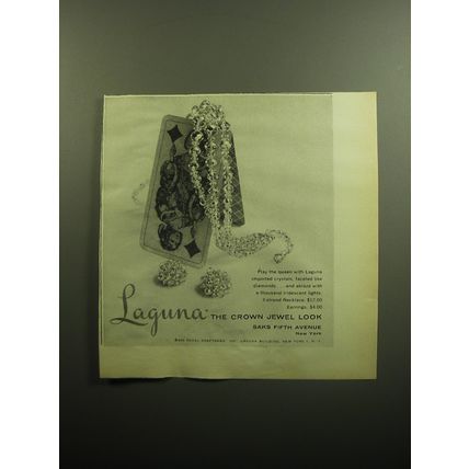 1958 Laguna 3-strand necklace and earrings Ad - Laguna the crown jewel look