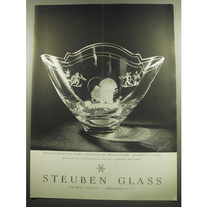 1958 Steuben Glass Advertisement - Thanksgiving Bowl by Bruce Moore