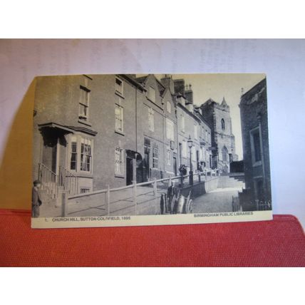 1895, CHURCH HILL, SUTTON COLDFIELD, WARWICKSHIRE unused LIBRARY postcard =