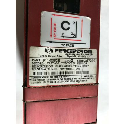 PERCEPTRON 911-0062E CONTOUR SENSOR. C0400-X0000-Y0126-Z0287,SO