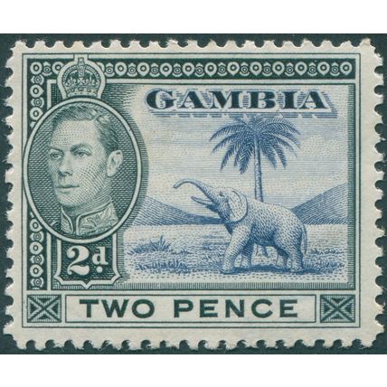 Gambia 1938 2d blue & black SG153 unused