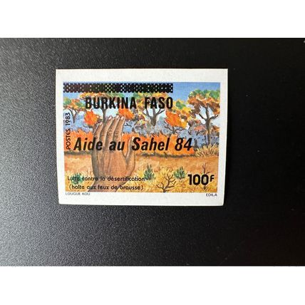 Burkina Faso 1984 Mi. C975 ND IMPERF Aide au Sahel surchargé désertification