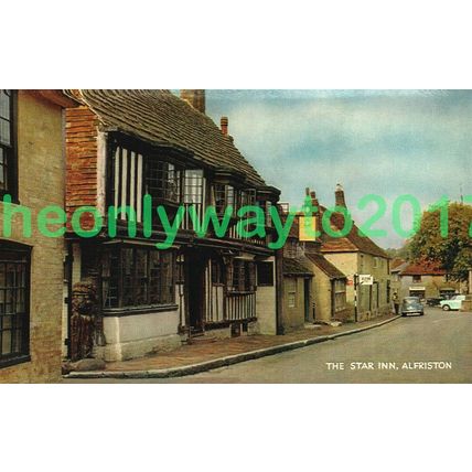 Star Inn, Alfriston, Sussex, England, Postcard, Salmon Cameracolour