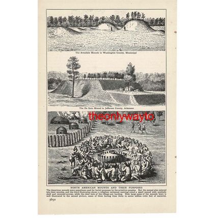 American Mounds & Their Purposes, Book Illustration (Print), 1909