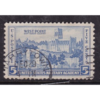 United States Postmark Tarry Town 1937 West Point 5c VGC