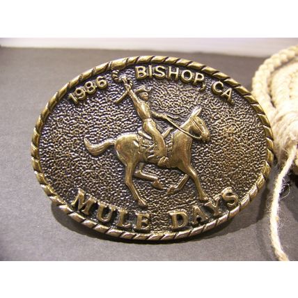 1986 Bishop, California Mule Days Belt Buckle Mammoth Lakes Buckle Bils & Rope