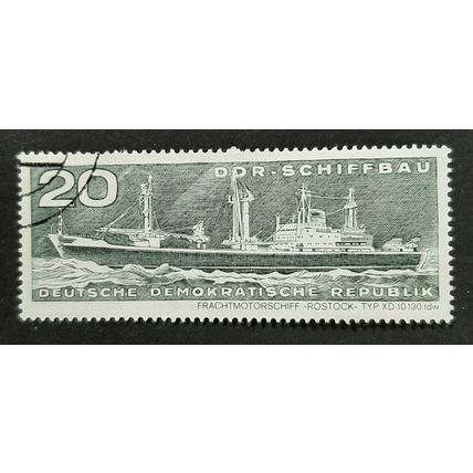 DDR: 1971 - 20Pfg Cargo Motor Ship "Rostock" Type XD - CTO Stamp