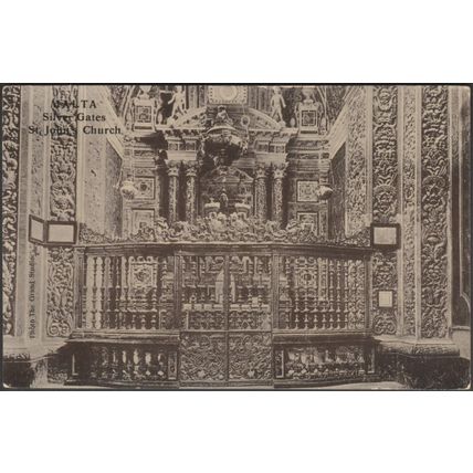 Silver Gates, St John's Church, Valletta, Malta, 1912 - Grand Studio Postcard