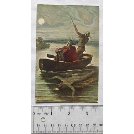 vintage German postcard Knight Boating in the Night