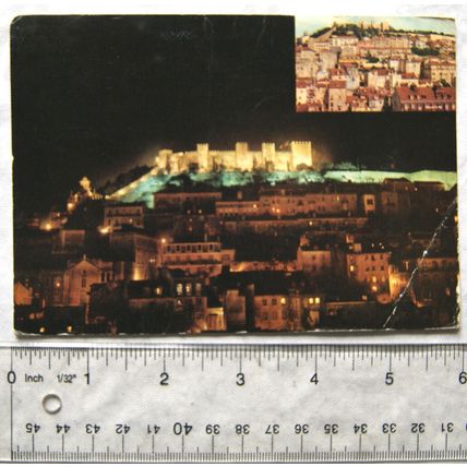 1962 postcard St George Castle from Hotel Mundial, Lisbon