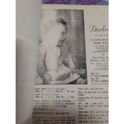 vintage knitting pattern book, copied patons #R21 selection shown