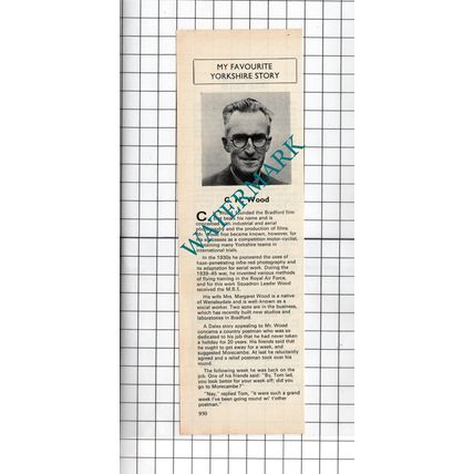 C H Wood Bradford Yorkshire Mrs Margaret Wood - 1974 Cutting