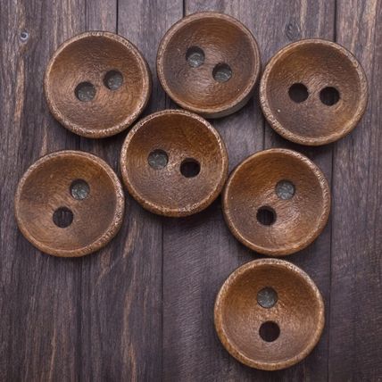 10mm Brown Wooden Buttons Oval Shape 2 Hole Baby Knitting Sewing