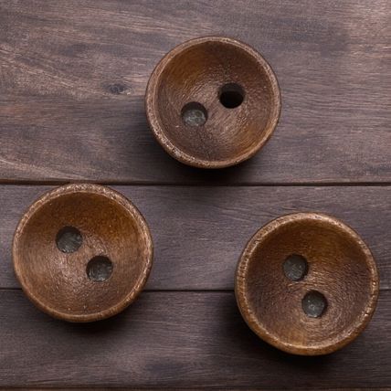 10mm Brown Wooden Buttons Oval Shape 2 Hole Baby Knitting Sewing
