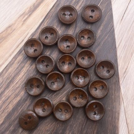 9mm Brown Wooden Buttons Oval Shape 2 Hole Baby Knitting Sewing