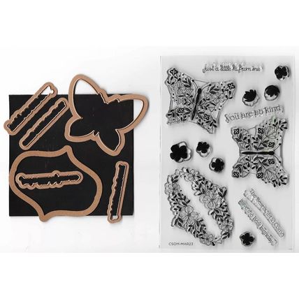 Butterfly Die & Stamp Set. Stamping Die Cutting Cardmaking Crafts