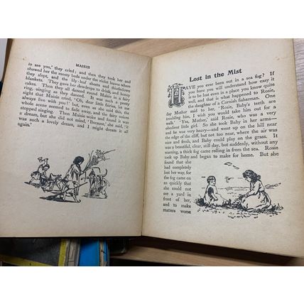 RARE* c1920s "HAPPY STORIES" ILLUSTRATED FICTION LARGE HARDBACK BOOK (P5)