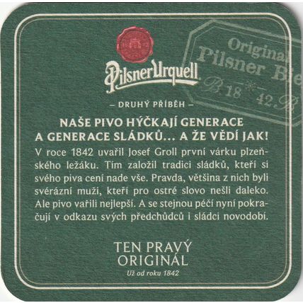 BEER MAT - PLZENSKY PRAZDROJ BREWERY (CZECHIA) - PILSNER URQUELL - (Cat s002)