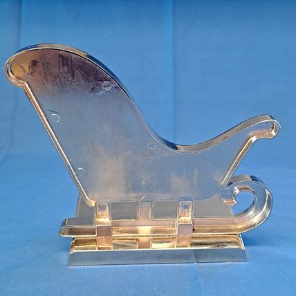 Metal SANTA SLEIGH Christmas STOCKING HANGER Mantel Holder Hook Holiday