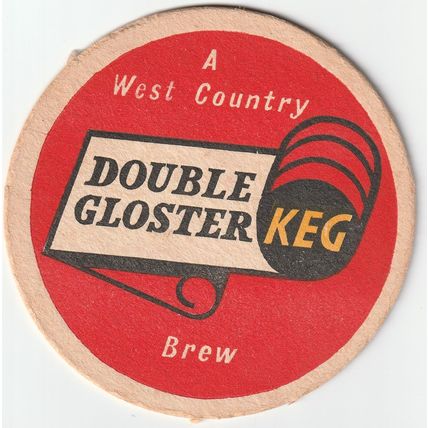 BEER MAT - WEST COUNTRY BREWERIES - DOUBLE GLOSTER KEG - (Cat No 005) - (1962)