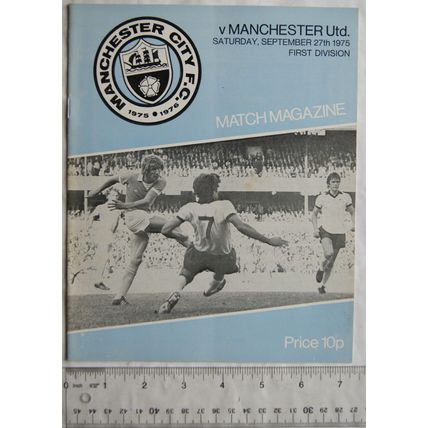 1975 programme Manchester City v. Manchester United
