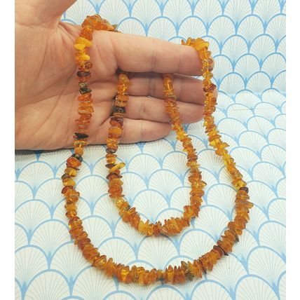 Vintage Genuine Natural Baltic Amber Chunky Polished Nugget Beaded Necklace