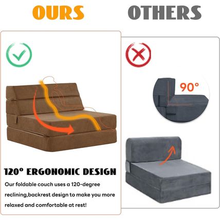 Jela Foldable Sofa Bed Large Soft Foam Convertible Sleeper Chair Luxury Miss Fab