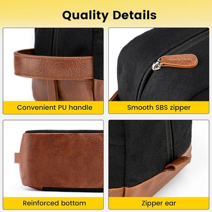 Vorspack Toiletry Bag Hanging Dopp Kit for Men Water Resistant Canvas Shaving Ba