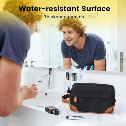 Vorspack Toiletry Bag Hanging Dopp Kit for Men Water Resistant Canvas Shaving Ba