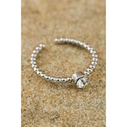 Silvery 3pcs Rhinestone Alloy Opening Ring Set