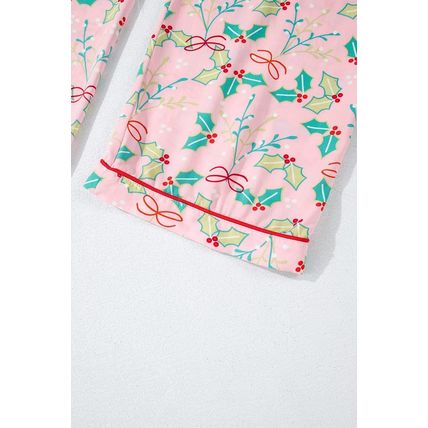 Multicolour Floral Christmas Pajamas Set
