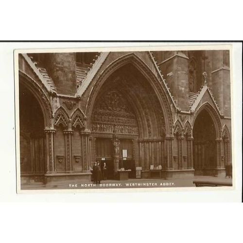 LONDON Westminster Abbey North Doorway Postcard by Tuck (3727)