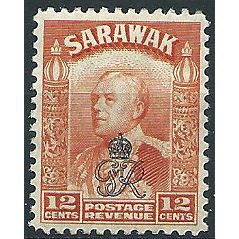 Sarawak 1947 SG157 12c Orange Mounted Mint ....