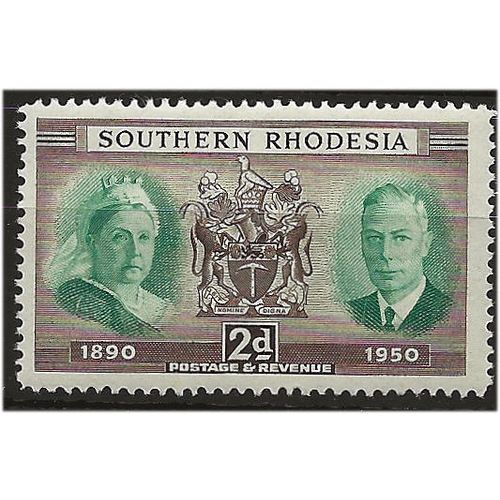 Southern Rhodesia 1950 SG70 2d Green & Brown Mounted Mint . ..