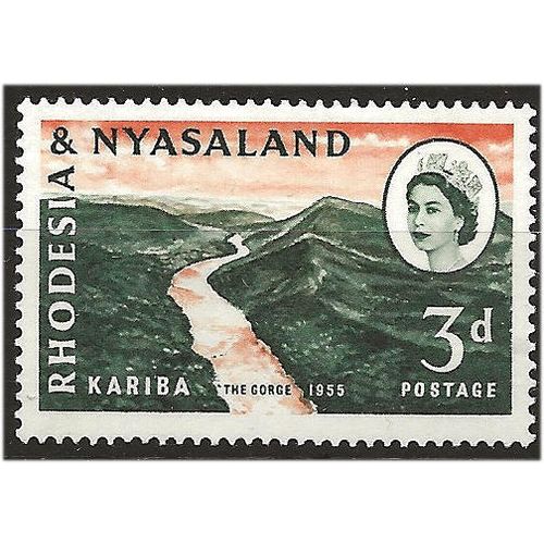 Rhodesia & Nyasaland 1960 SG32 3d Bluish-Green & Red-Orange Mounted Mint . ..