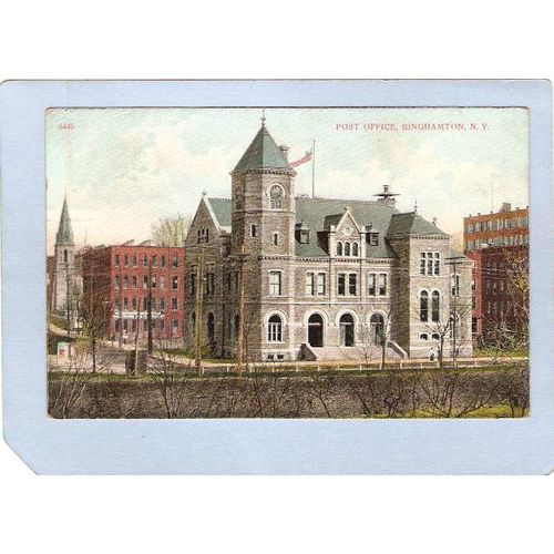 New York Binghamton Post Office Street Scene ny_box2~579