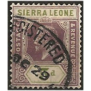 Sierra Leone 1921 SG118 5d Purple & Olive-Green Fine Used . .. .