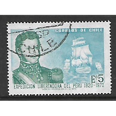 CHILE 1971 LIBERATION EXPEDITION 5E BERNARDO O'HIGGINS & FLEET SG662 FINE USED