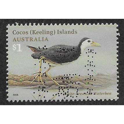 CKI 2008 $1.00 'BIRDS - 'WHITE BRESTED WATERHEN' FINE USED (EBID70-956)