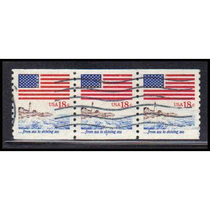 Used 1891 18c U.S. Flag Very Fine PNC 7/3 PA2210
