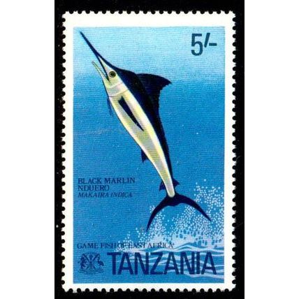 Africa Tanzania 1977 Fish 5/- MNH Stamp Black Marlin