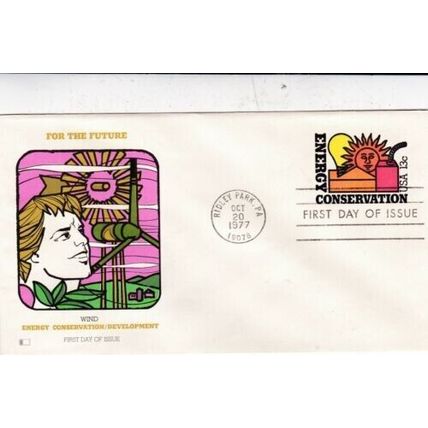 United States 1977 Wind Power FDC Washington DC Cancel unaddressed VGC