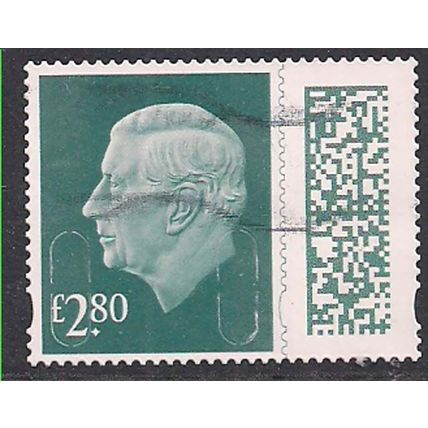GB 2024 KC 3rd £2.80 Slate Blue Barcode Machin Used SG V5027 ( K397 )