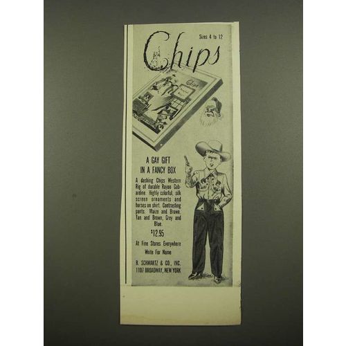 1948 B. Schwartz & Co. Chips Western Rig Clothes Ad