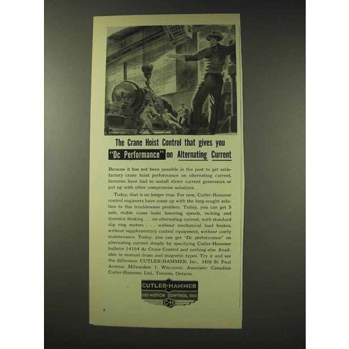 1948 Cutler-Hammer Motor Control Ad - Crane Hoist