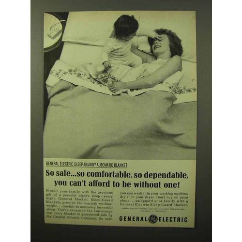 1964 General Electric Sleep-Guard Blankets Ad - So Safe