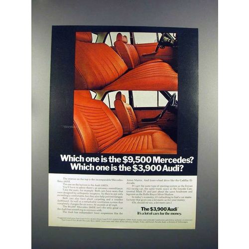 1972 Audi 100LS Car Ad - Which one is $3,900?