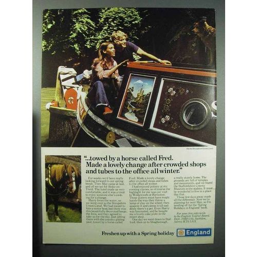 1974 England Tourism Ad - Towed by A Horse Called Fred