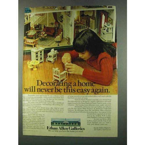 1974 Ethan Allen Galleries Ad - Decorating a Home